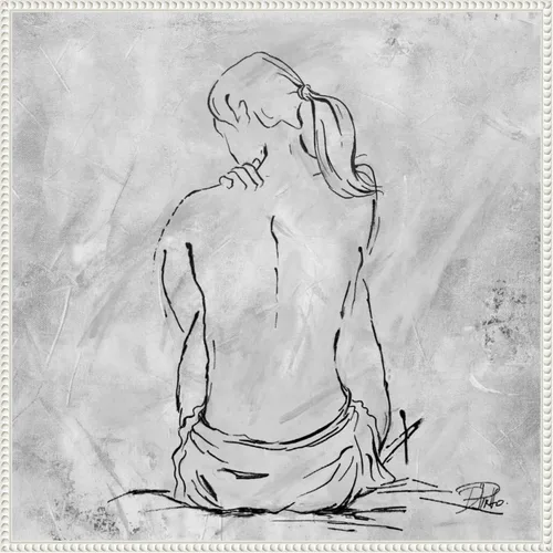 Vista 16 de Amanti Art Lienzo enmarcado para pared, 16 x 16 pulgadas, boceto desnudo II por Patricia Pinto, lienzo enmarcado para pared, obras de arte de gente