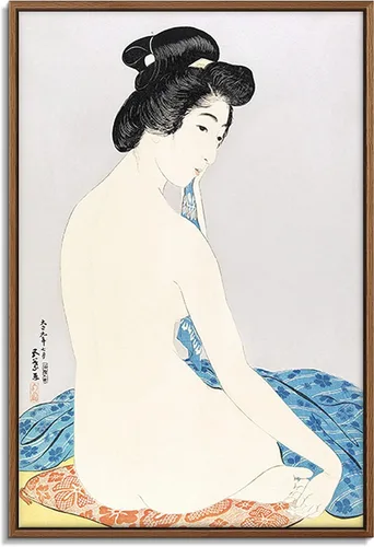 Vista 30 de Utagawa Kuniyoshi - Lienzo con marco flotante para pared, pintura japonesa Ukiyo-e, un pájaro gigante y una langosta - 16 x 24 pulgadas