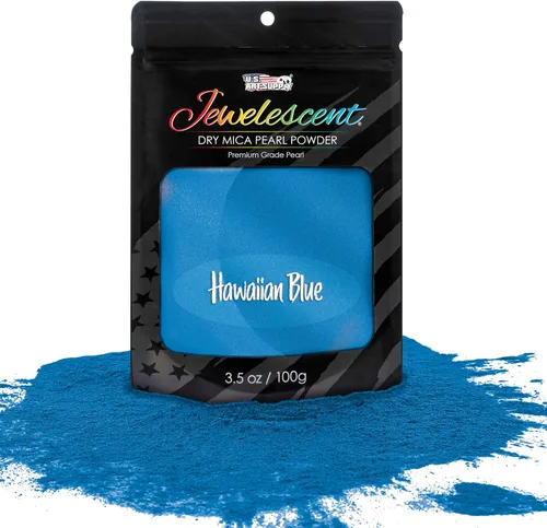 Vista 8 de U.S. Art Supply Polvo de pigmento perla de mica, Aqua 3.5 oz (100g)