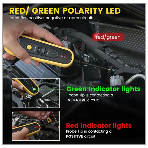Vista 3 de GODIAG Kit de sonda de circuito de potencia, probador de sonda 6V-24V luz de prueba de CC Buscador de cortocircuitos automotrices 12V Kit