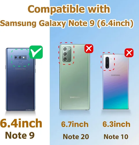 Vista 2 de Loheckle Funda para Samsung Galaxy Note 9 para mujer, diseño con soporte de anillo y cordón, elegante funda de lujo de abejas para Samsung Note 9 6.4