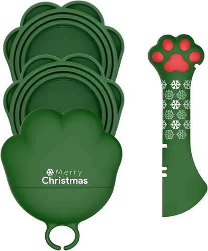 Vista 18 de Cuchara para latas de comida para gatos y 3 tapas de latas, bonitas fundas con forma de pata y abridor para alimentos húmedos, silicona universal
