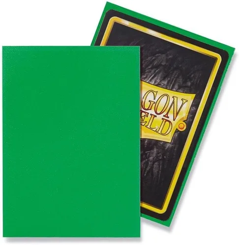 Vista 4 de Paquete de 5 fundas para tarjetas Dragon Shield de tamaño estándar verde manzana mate, paquete de 100