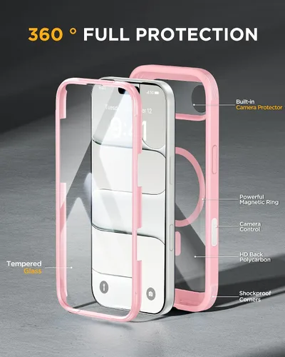 Vista 555 de Miracase Serie de vidrio para iPhone 11 de 6.1 pulgadas, funda protectora de cuerpo completo resistente mejorada con protector de pantalla de vidrio
