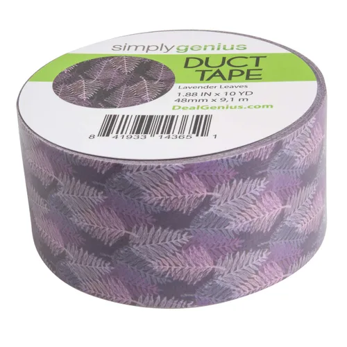 Vista 2 de Simply Genius Cinta adhesiva de colores – 1.88 pulgadas x 10 yardas de hojas de lavanda – Cinta adhesiva fuerte y resistente al desgarro