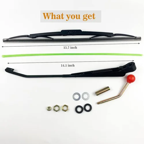 Vista 4 de Valchoose Kit de Limpiaparabrisas Universal Mejorado para UTV, Se Posiciona en Cualquier Ángulo Hoja de 15.7", Kit de Limpiaparabrisas para UTV
