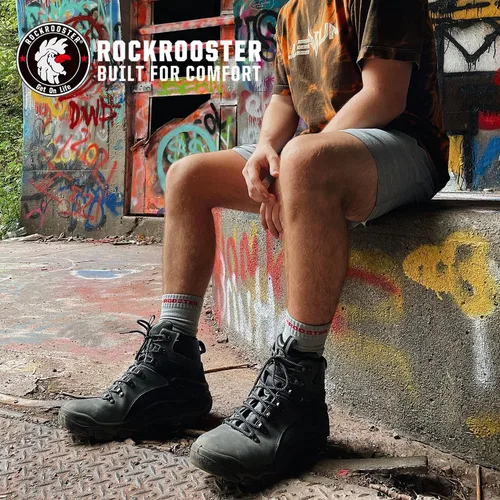 Vista 10 de ROCKROOSTER COOLMAX - Calcetines deportivos con control de humedad, duraderos y transpirables (paquete de 9)