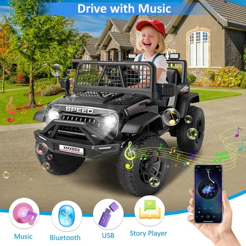 Vista 5 de Hikole - Juguetes de paseo de 24 V para niños grandes, color negro