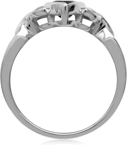 Vista 4 de Silvershake Anillo solitario de plata de ley 925 con nudo celta triquetra genuina