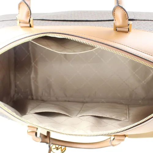 Vista 3 de Michael Kors Bolsa de lona extra grande con cremallera superior, Marrón