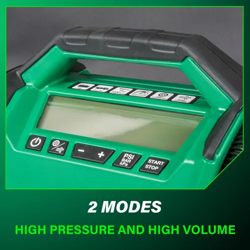 Vista 11 de Metabo HPT Inflador de doble función inalámbrico multivoltios de 18 V, inflador de aire portátil con modos de alta presión y alto volumen, presión