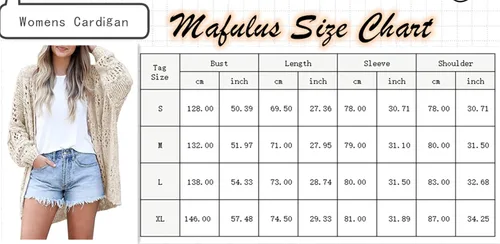 Vista 4 de Mafulus - Cárdigan de ganchillo para mujer, diseño de kimono abierto en el frente, estilo bohemio, de manga larga, ligero, suave, tamaño más grande