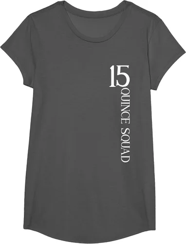 Vista 70 de Quince Squad Quinceanera 15th Birthday - Camiseta de quinceañera para niñas Asphalt Grey
