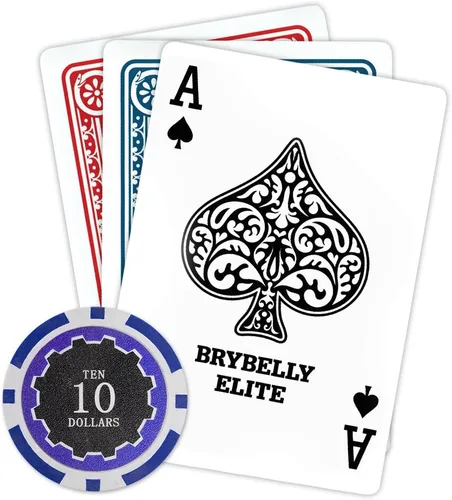 Vista 3 de Brybelly Eclipse, fichas de poker de arcilla compuesta de 14 gramos, paquete de 50 Azul ($10 Dark Blue)