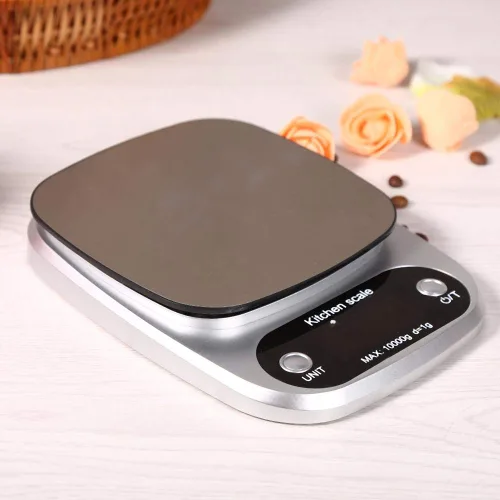 Vista 6 de Báscula de alimentos de cocina, báscula electrónica de alimentos de cocina 22.0 lbs/1G Digital Lcd Alimentos Die Cálculo Pesaje Balanza Balanza Sin