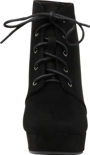 Vista 2 de Forever Link modelo Camille-86 - Botines con cordones y tacón grueso para mujer