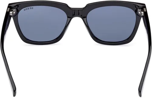 Vista 3 de GUESS Gafas de sol originales con logotipo cuadrado, Negro brillanteazul