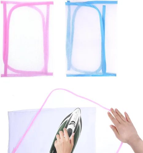 Vista 8 de Paquete de 2 protectores de malla abrasiva para planchar, protector de planchado que ahorra quemadura, paño de planchado para proteger la ropa