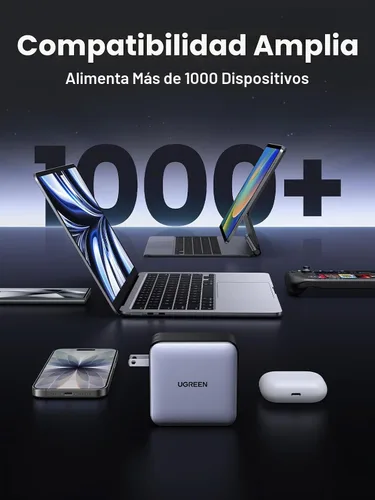 Vista 7 de UGREEN Nexode 100W GaN Cargador USB C para Laptop de 5 Puertos, Adaptador de Corriente de Carga Rápida Compatible con MacBook Pro/Air, iPhone Serie