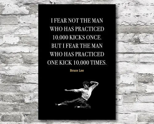 Vista 2 de Rebel Pop Art Póster de Bruce Lee Bruce Lee con cita motivacional #2 (11 x 17 pulgadas)