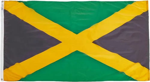 Vista 4 de Annin Flagmakers Bandera de Jamaica fabricada en Estados Unidos según las especificaciones oficiales de diseño de las Naciones Unidas, 2 x 3 pies