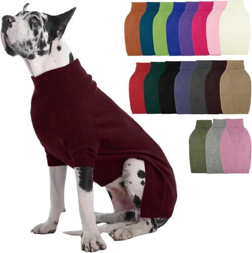 Vista 12 de IECOii Suéter de perro salchicha de cuello alto para perros pequeños, medianos y hembras, elástico y transpirable, abrigo de punto cálido, para Negro