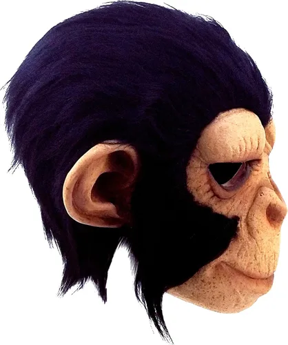Vista 6 de Ghoulish Productions Chimpancé Geoge Máscara de látex Animales Divertidos Fiesta de Halloween Adulto, NegroNudeMulticolor