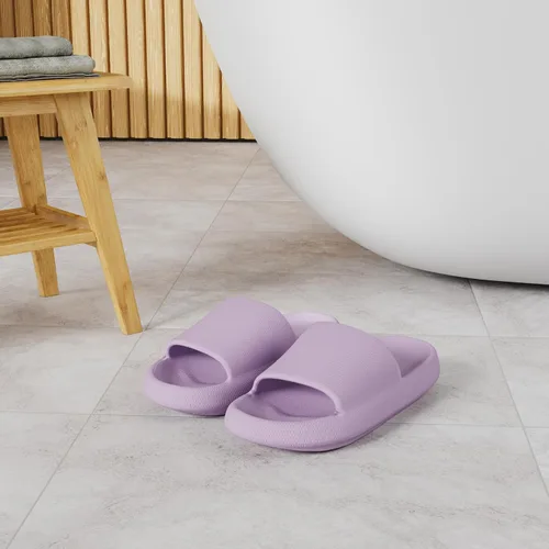 Vista 2 de Joomra - Sandalias acolchadas tipo pantuflas para mujeres y hombres, antideslizantes, de secado rápido, sandalias para baño, con suela gruesa