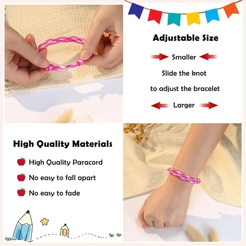 Vista 4 de PINKDODO - Pulsera para el primer día de escuela, pulseras para mamá e hijo, regalos de regreso a clases