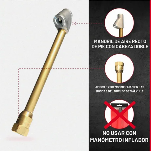 Vista 6 de Mandril de Aire de Doble Cabezal, FNPT de 1/4 de Pulgada, Mandril de Aire para Neumáticos para Medidor de Inflado de Neumáticos y Compresor de Aire