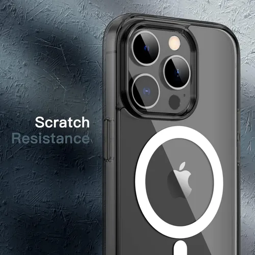 Vista 7 de JETech Funda magnética para iPhone 13 Pro de 6.1 pulgadas, compatible con carga inalámbrica MagSafe, a prueba de golpes, parte trasera transparente