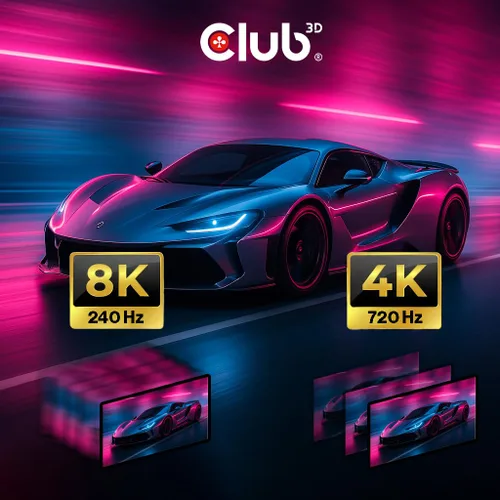 Vista 2 de Cable Club 3D USB C a DisplayPort 2.1, VESA DP80 8K 240Hz, 3.3 ft CAC-1559