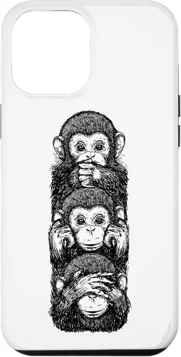 Vista 26 de Three Wise Monkeys See No Evil Hear No Evil Speak No Evil Case for iPhone 16