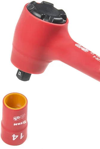 Vista 6 de Titan 66100 Juego de llaves de vaso aisladas VDE de 18 piezas de 1/4 pulgadas