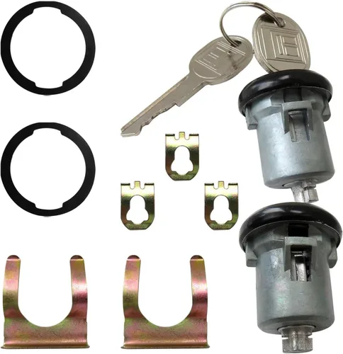 Vista 2 de Par de cilindros de bloqueo de puerta de repuesto con llaves para Chevrolet Monza 1975-1980