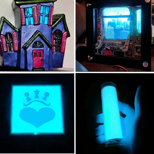 Vista 5 de Ourbest Panel LED flexible, hoja de panel electroluminiscente, cinta EL cortable, suave para máscara de ojos, cosplay, decoración de fiesta azul
