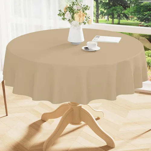 Vista 26 de Smiry Mantel cuadrado de vinilo impermeable de 54x54 pulgadas, protector de manteles de vinilo lavables, funda de mesa resistente a derrames de Beige