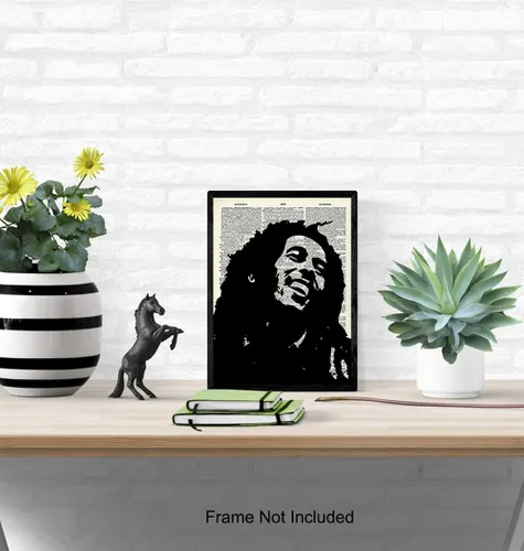Vista 4 de Reggae Upcycled Dictionary Wall Art Print – Foto vintage sin marco de 8 x 10 pulgadas – Gran regalo para los fanáticos de la música y el reggae