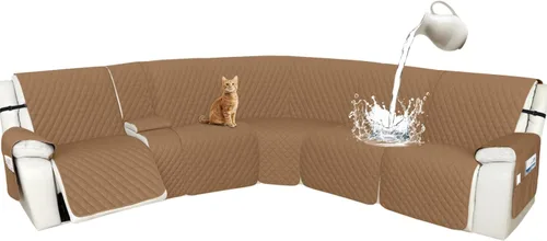 Vista 97 de Arfntevss Fundas de sofá modular reclinable, 10% impermeable, en forma de L, para sillón reclinable en forma de L, funda seccional lavable