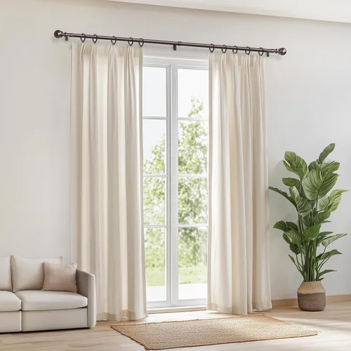 Vista 2 de Zeerobee - Barras de cortina ajustables de 1 pulgada, 32-48 pulgadas, bronce antiguo Heavy Duty Curtain Rods for Windows, Modern Drapery Rod for
