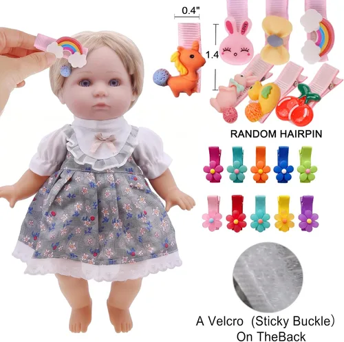 Vista 4 de Alive - Ropa y accesorios para muñecas de bebé, 12 juegos de ropa de muñeca para muñecas de 12, 13, 14, 15, 16 pulgadas, ropa de muñeca de bebé