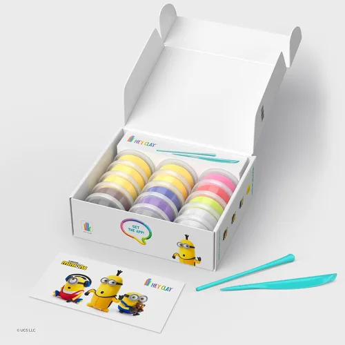 Vista 2 de HEY CLAY Minions - Arcilla de modelado de secado al aire colorida para niños - Kits de manualidades para niños de 4 a 8 años - Juguetes de Minions