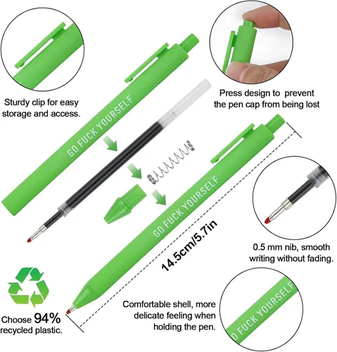 Vista 3 de Niziline 11/22Pcs Set de Bolígrafos con Palabras Profanas Diarias, Bolígrafos Yocartgo, Bolígrafos Divertidos, Regalos Divertidos para la Oficina