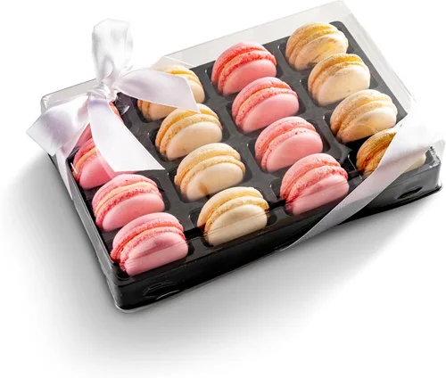 Vista 9 de Pastry Chef's Boutique - Cajas de regalo pequeñas de plástico transparente para macarons franceses - Capacidad para 2 macarons - Tamaño de cavidad