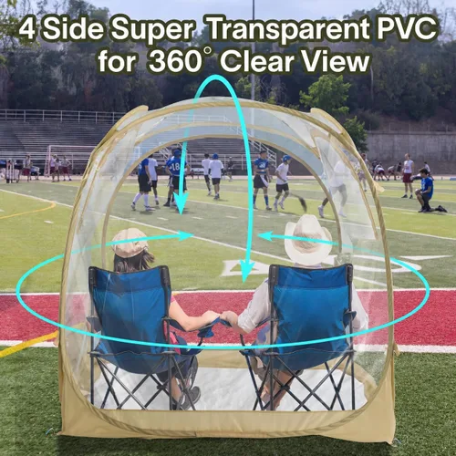 Vista 3 de EighteenTek® - Cápsula deportiva con suelo adjunto, visión clara de 360°, protección UV UPF 50+, refugio instantáneo impermeable para todo