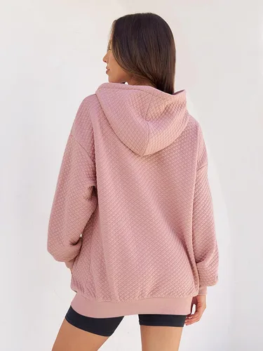 Vista 3 de MEROKEETY Sudadera acolchada de gran tamaño para mujer, de manga larga, con cordón y bolsillo