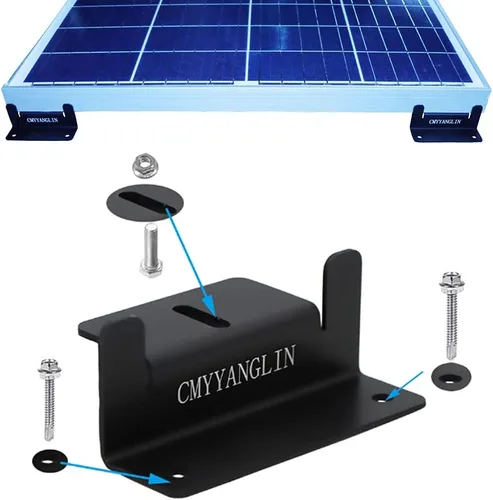 Vista 4 de Soportes de montaje en Z para panel solar, con tuercas y pernos, adecuados para paneles solares de 50 W a 150 W en RV, barcos, autocaravanas