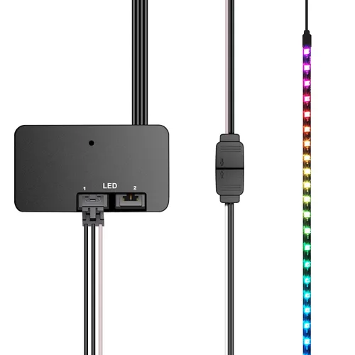 Vista 3 de EZDIY-FAB Cable adaptador para Corsair Lighting Node Pro y para Corsair iCUE Commander PRO (el concentrador no está incluido), iluminación RGB