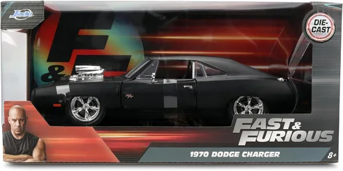 Vista 2 de Jada Fast & Furious 1:24 Dom's 1970 Dodge Charger R/T - Auto fundido a presión, juguetes para niños y adultos