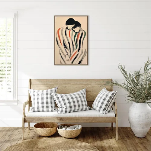 Vista 6 de Amanti Art Lienzo enmarcado para pared, 33 x 23 pulgadas, abrazo íntimo, hombre y mujer, por Treechild, lienzo enmarcado para pared, obras de arte